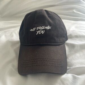 Black 'No Thank You' Cap